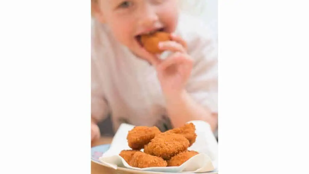 chicken nuggets are filled with junk for kids