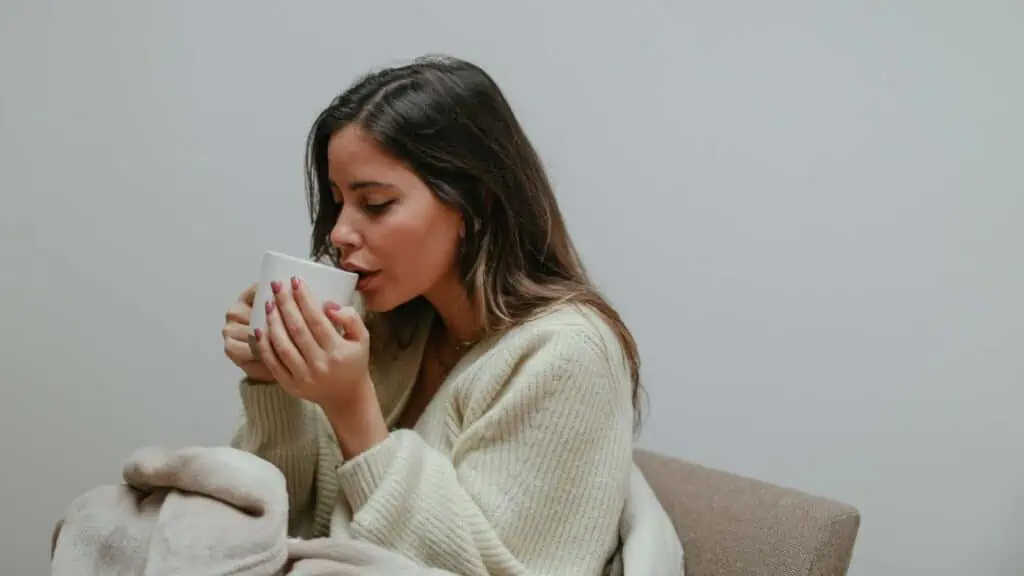 woman drinking tea