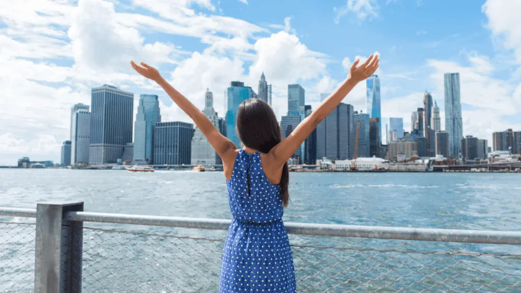 New York City Tourist Outside Empowered