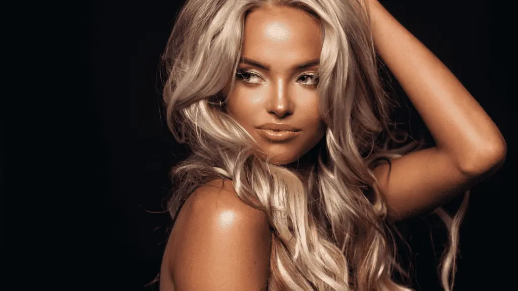 tan woman model blonde beautiful
