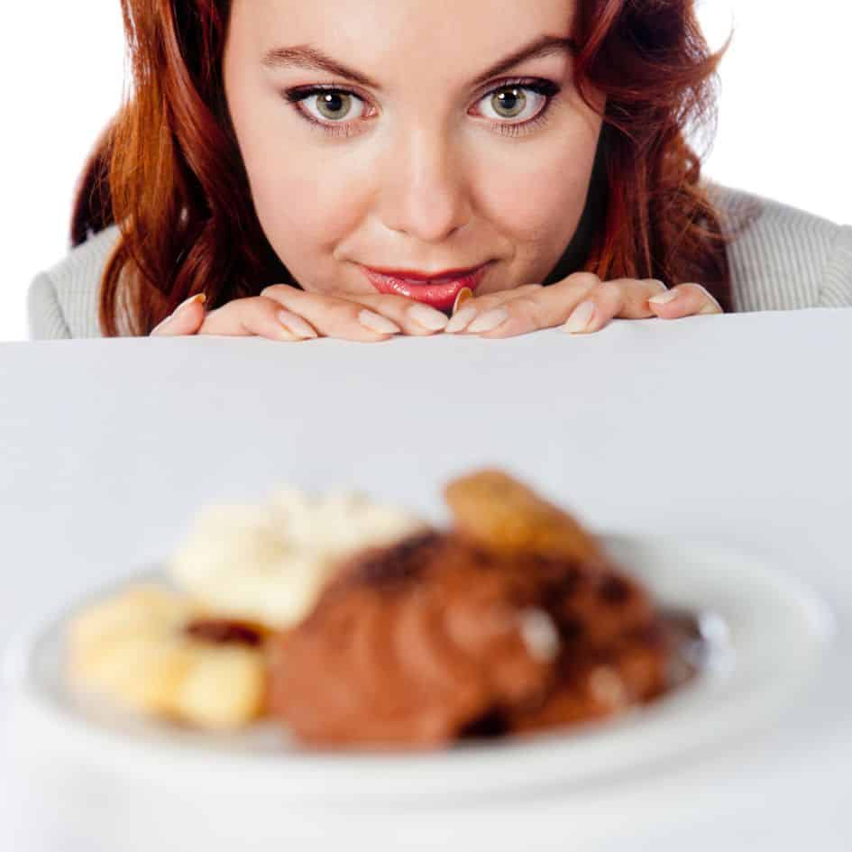 A woman with food cravings