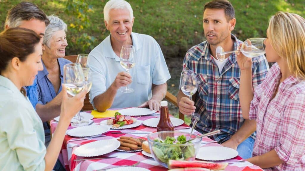 Family having picnic in the park