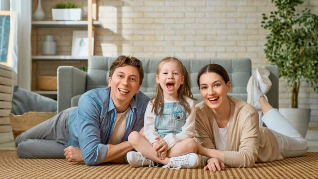Happy family at home
