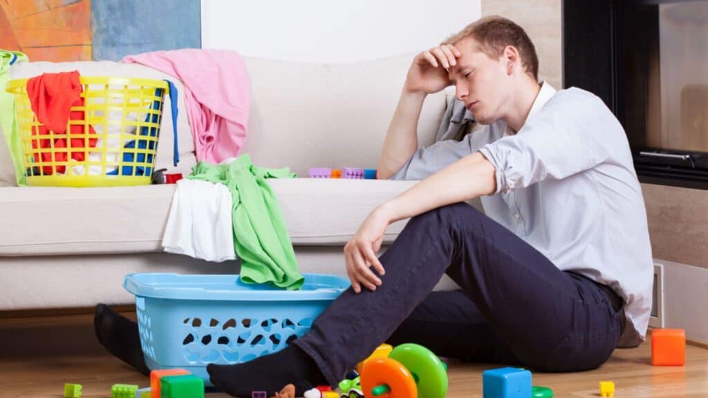 Lonely tired father