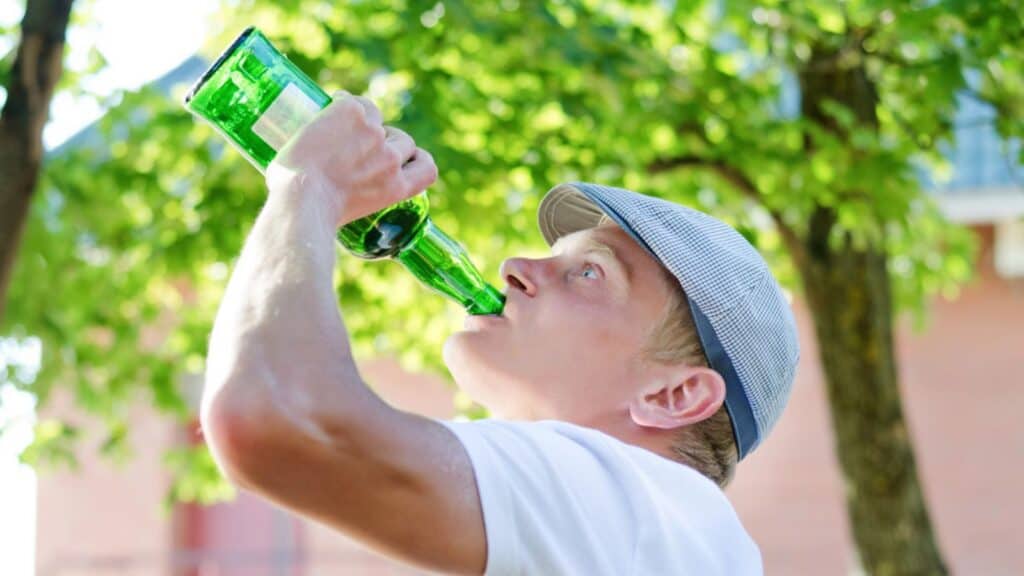 Man drinking from the bottle