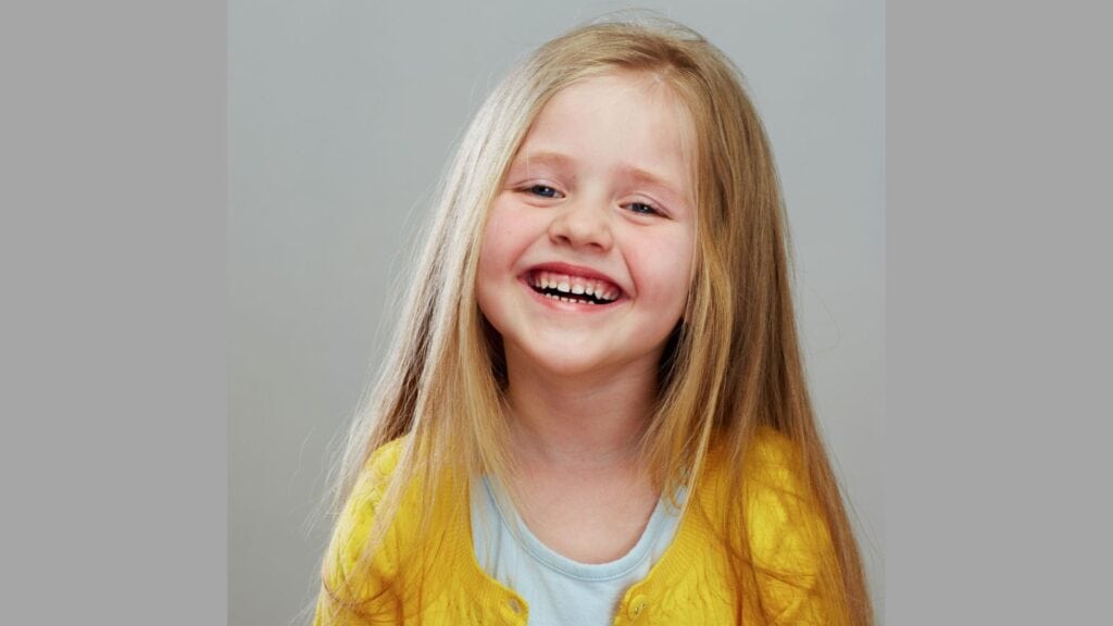 Portrait of a happy girl wearing yellow