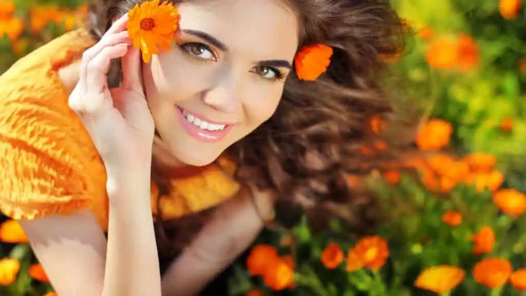 marigold woman in orange