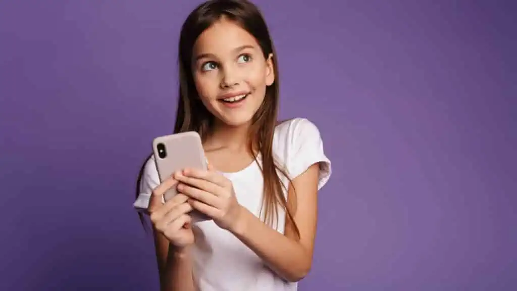 girl holding a phone