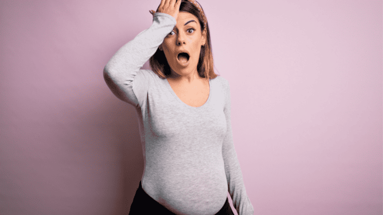 shocked pregnant woman