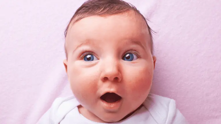 shocked cute baby girl