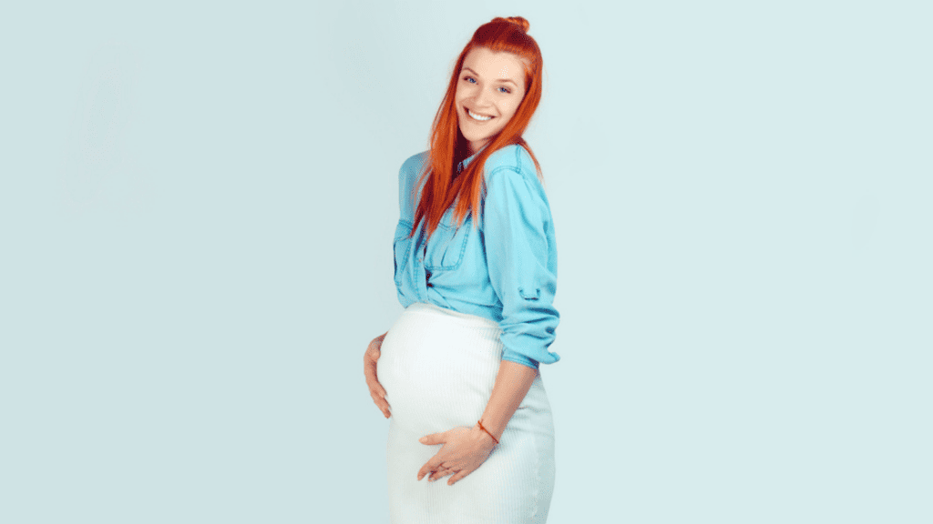 pregnant woman laughing