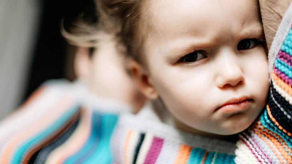 grumpy toddler baby girl