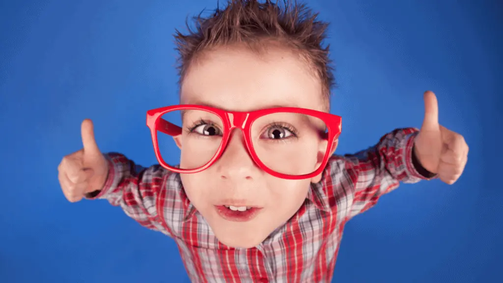 funny boy red glasses thumbs up happy