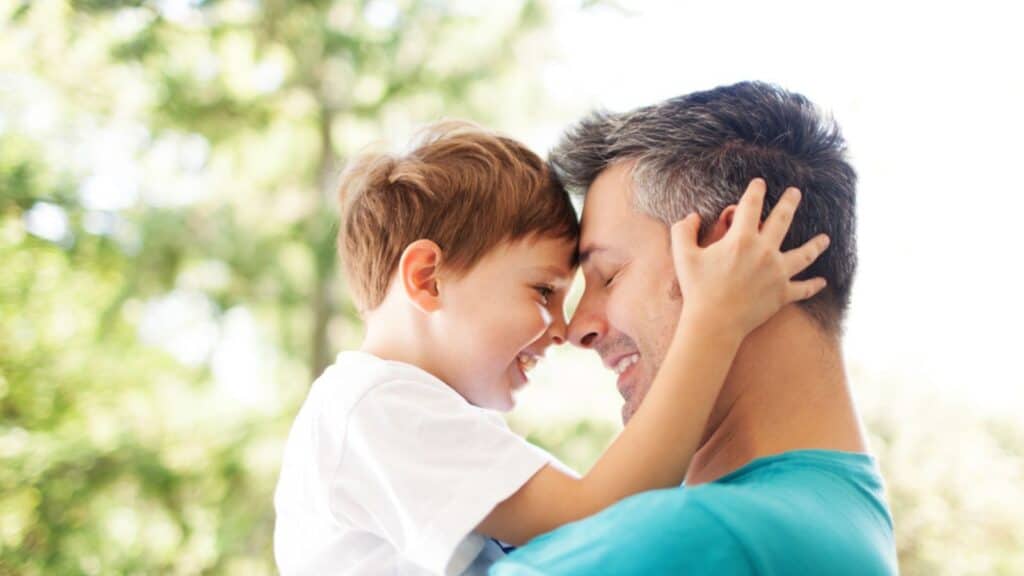 loving dad and son