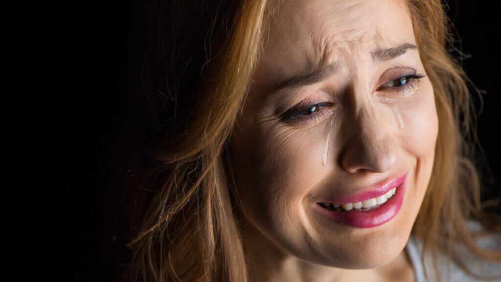 say woman crying devastated tears