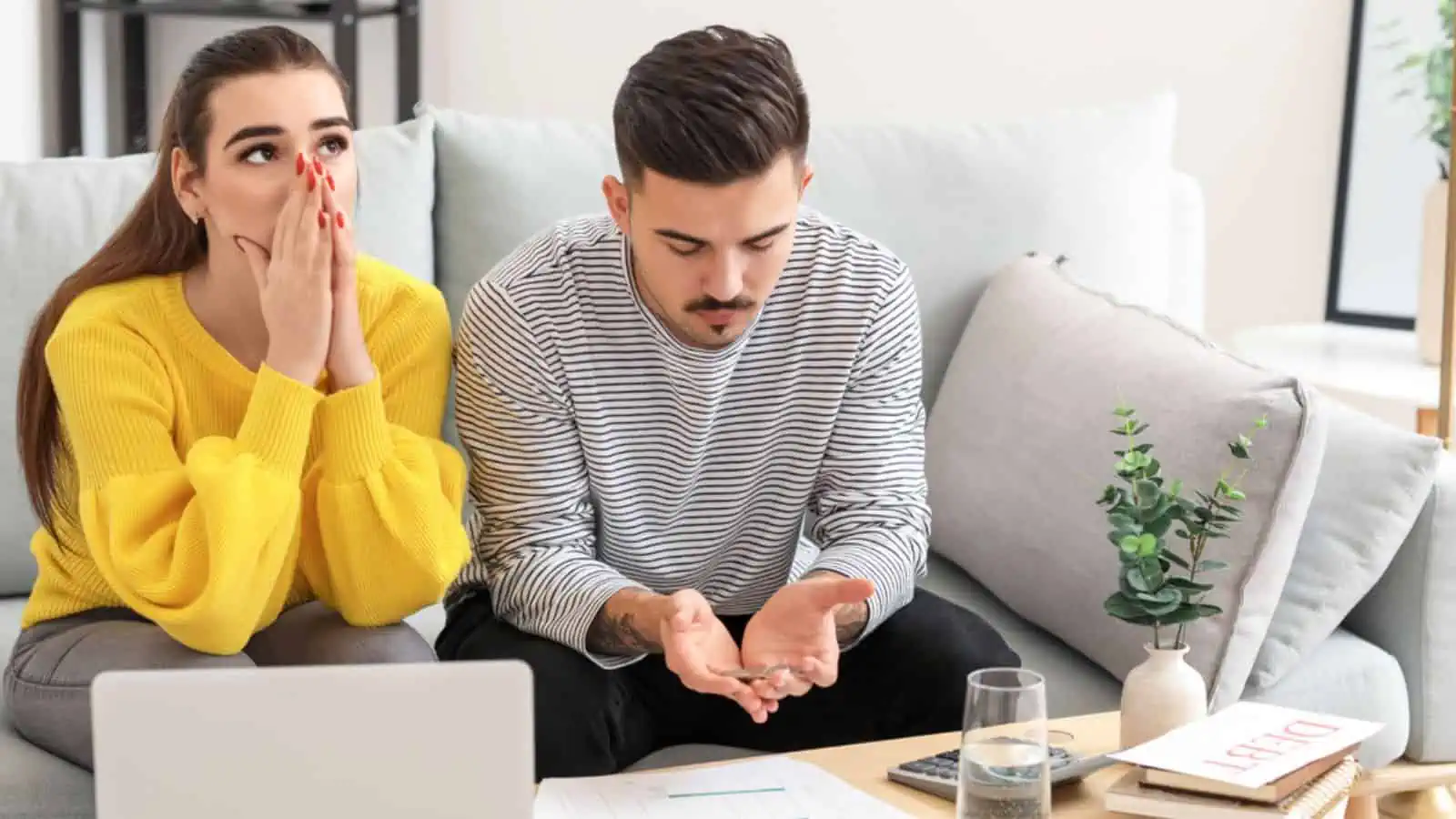 broke couple worried about finances