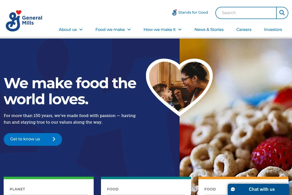 Screenshot of Kix homepage