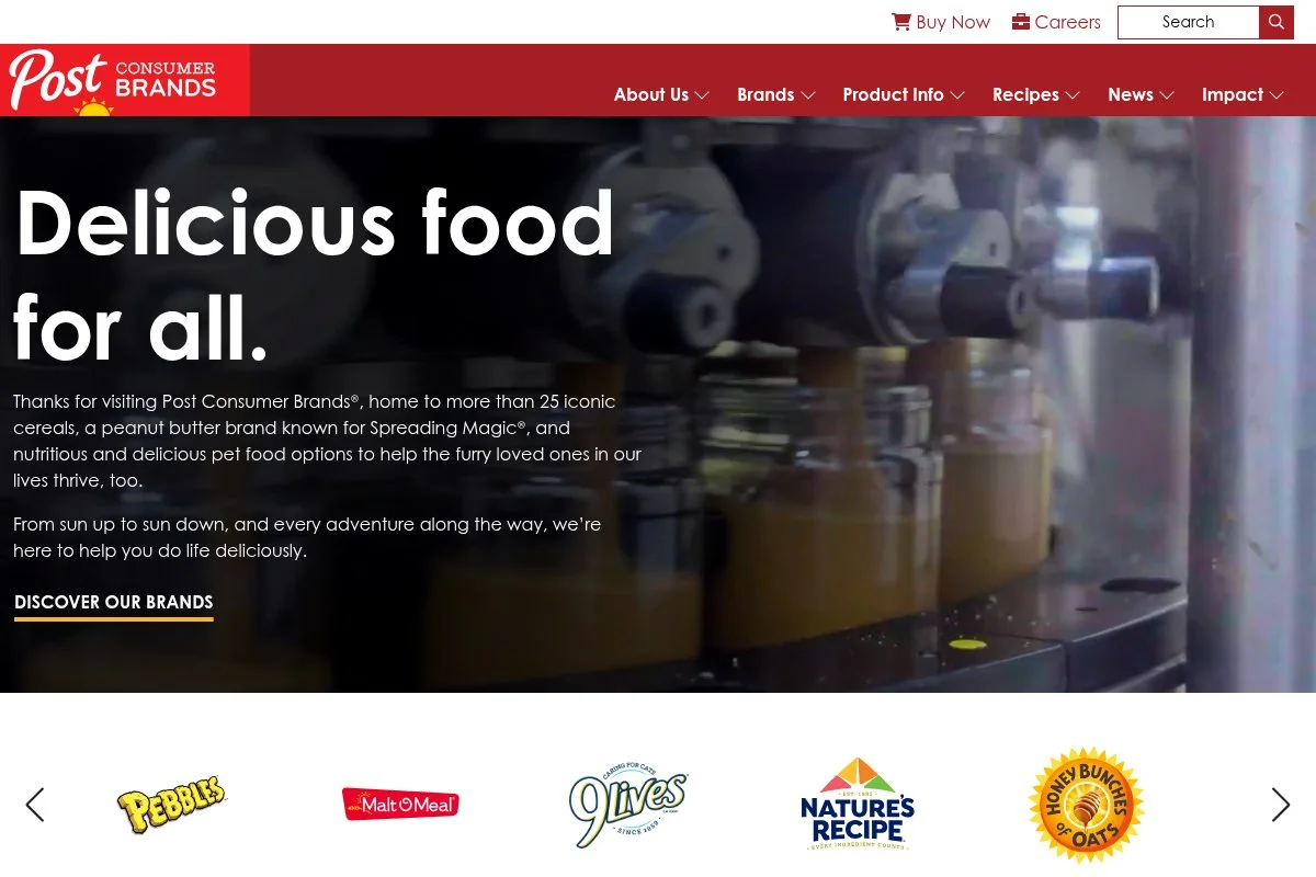 Screenshot of Post Shredded Wheat homepage