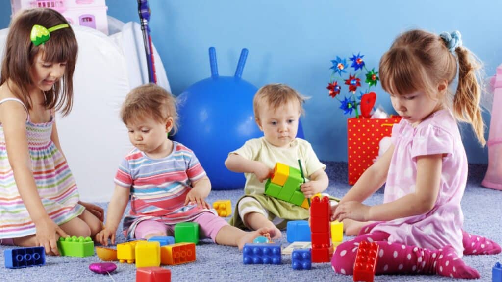 kids playing lego