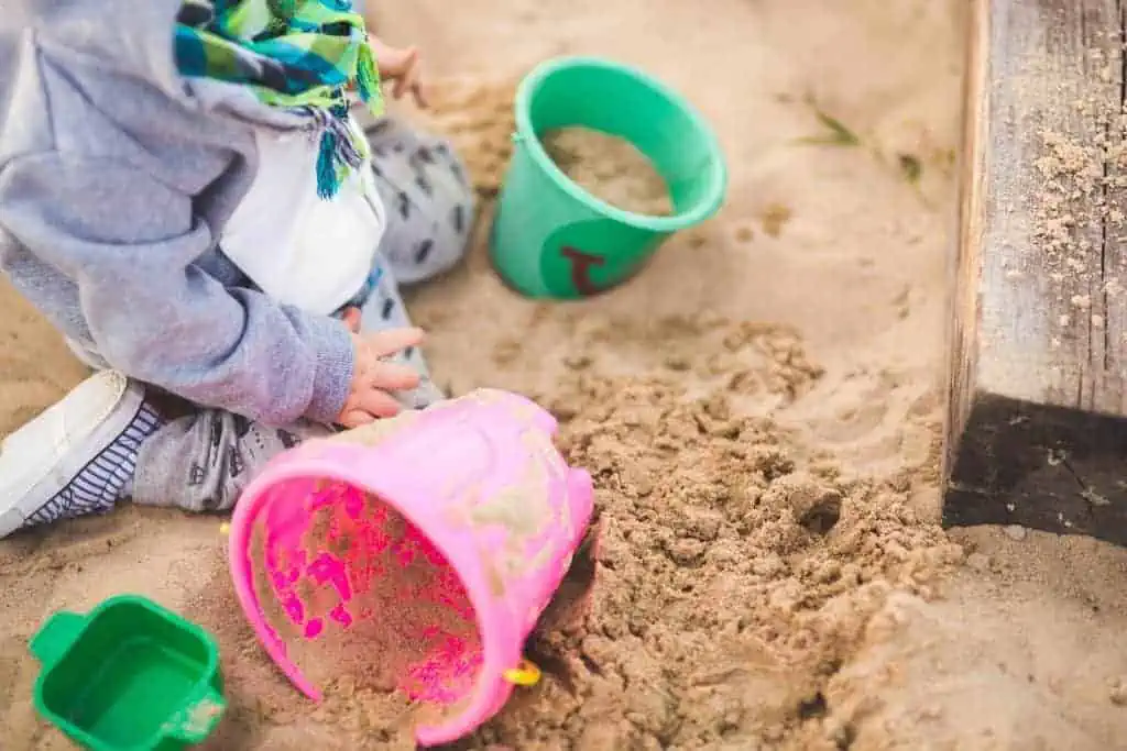 toddler activities: sand digging